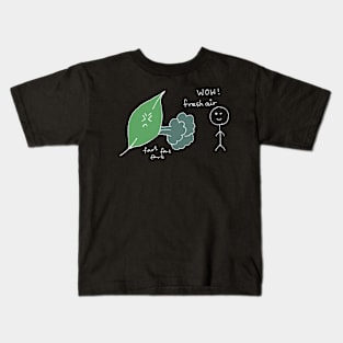 Funny biology joke on leaves fart fresh air Kids T-Shirt